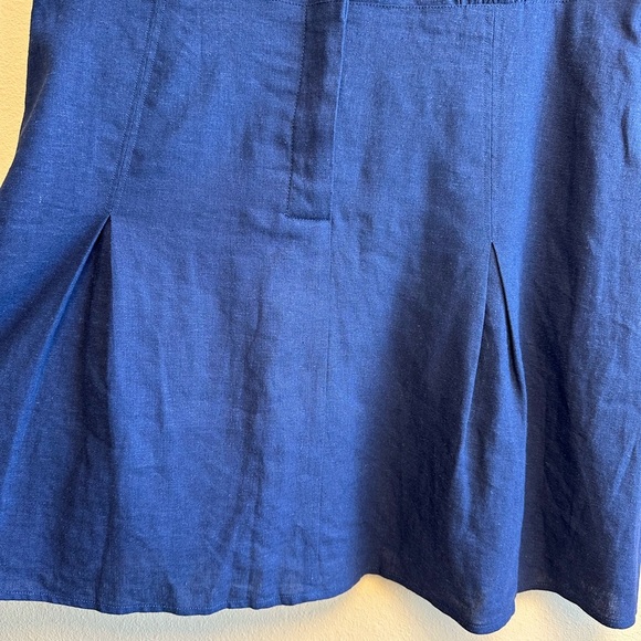 ModCloth Sleeveless Navy Blue Linen Blend Dress Size 14 NEW - Picture 8 of 9